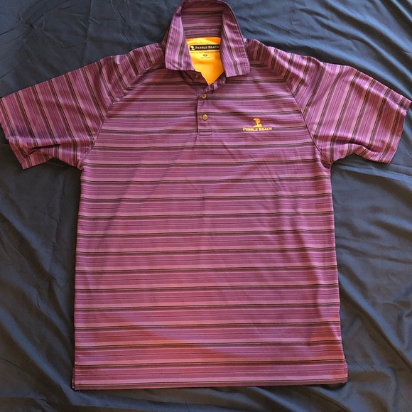 Pebble Beach Purple Men Polo Shit - Picture 1 of 2